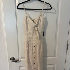 Express Cream Black Buttoned Midi Sundress
